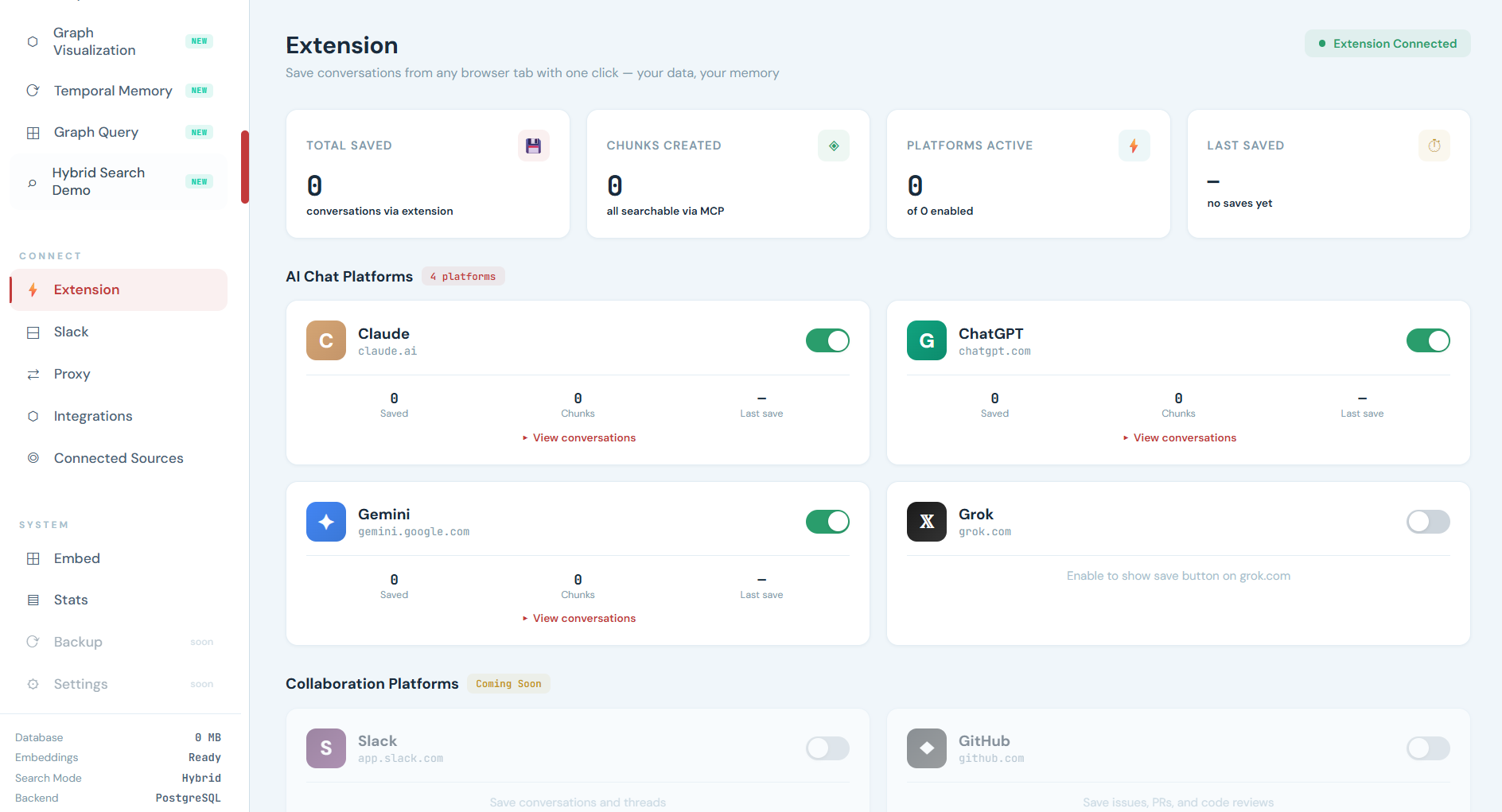 PraqtorDB Chrome Extension — AI Chat Platforms